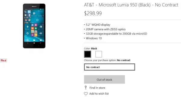 [图]Lumia系列寿终正寝：美国区微软商城合约机也宣告售罄