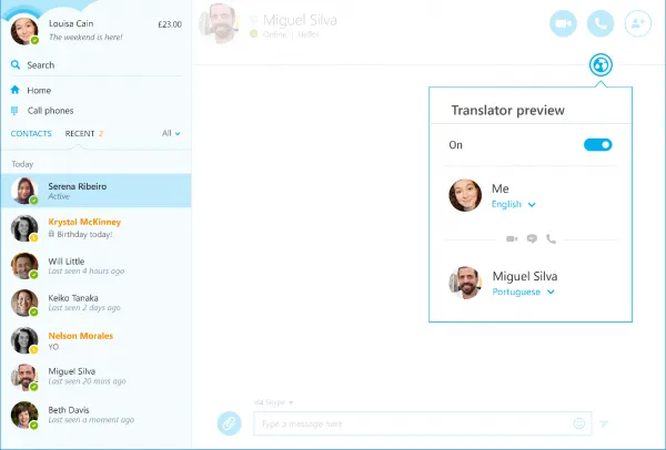 Skype Translator面向所有Skype for Windows用户开放