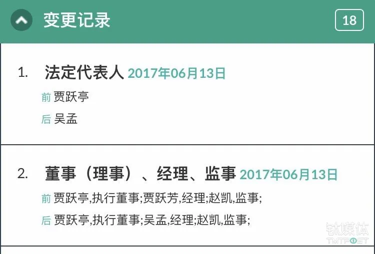 贾跃亭不再担任乐视控股法人，姐姐贾跃芳不再担任经理