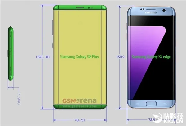 三星S8/S8 Plus精确尺寸曝光：怎么还是microUSB？