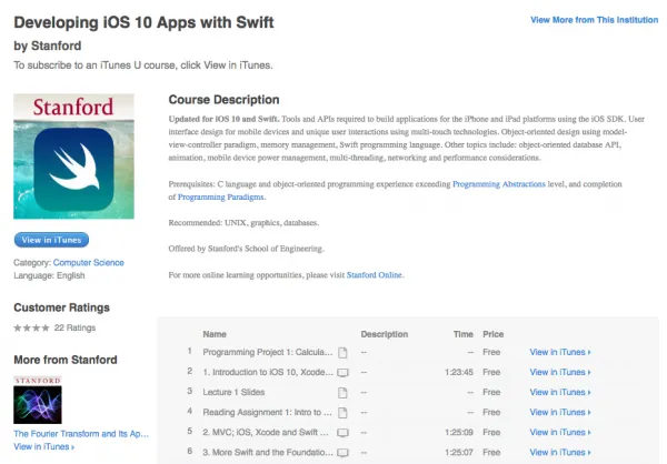 斯坦福大学的Swift教程又来了：还是免费的