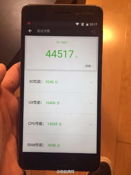 Nokia 6 跑分曝光：骁龙 430 也就出个 44517