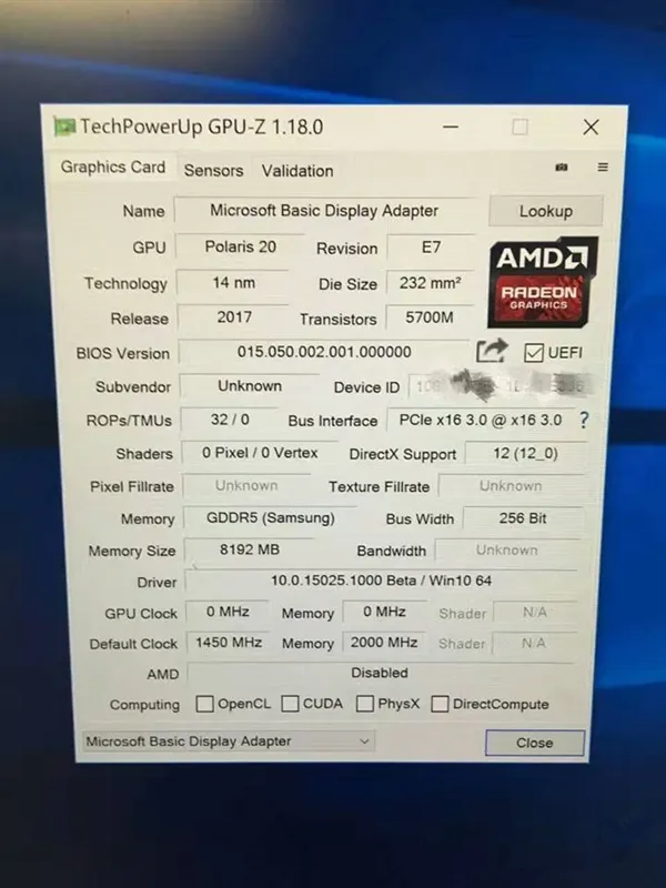 AMD RX 580 GPUz截图首曝：核心频率激增