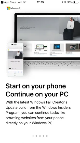 Windows 10 Continue on PC功能登陆iOS客户端