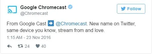 闹哪样？谷歌又将Google Cast名字改回Chromecast