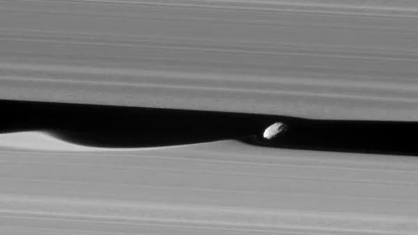“卡西尼号”探测器拍摄到土卫三十五Daphnis在土星环之间运行