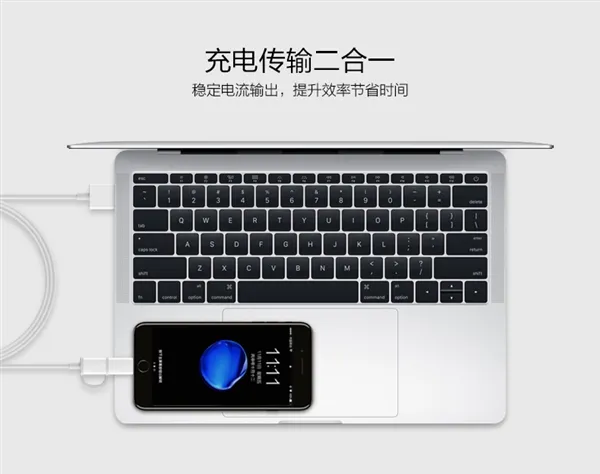 49元！紫米iPhone数据线发布：2合1设计