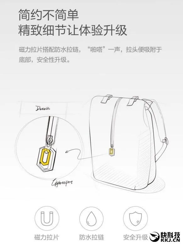 小米众筹新品90分休闲双肩包发布：防泼水/一包两仓