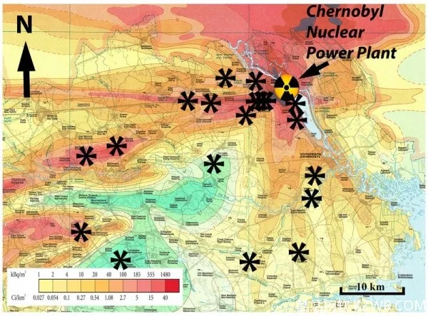 切尔诺贝利辐射范围图片