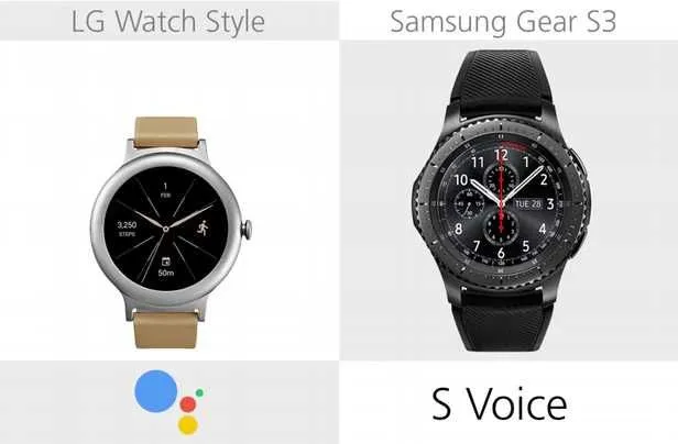 规格参数对比：LG Watch Style VS. 三星 Gear S3