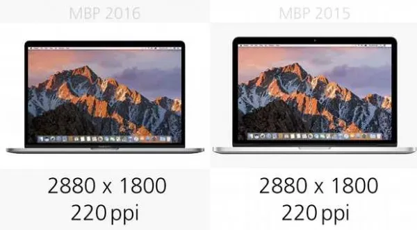 规格参数对比：15寸MacBook Pro 2016 vs 2015