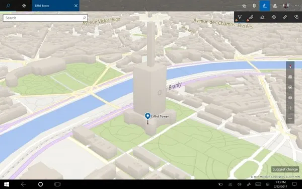 [图]Windows 10最新预览版地图：你还认得出是埃菲尔铁塔吗？