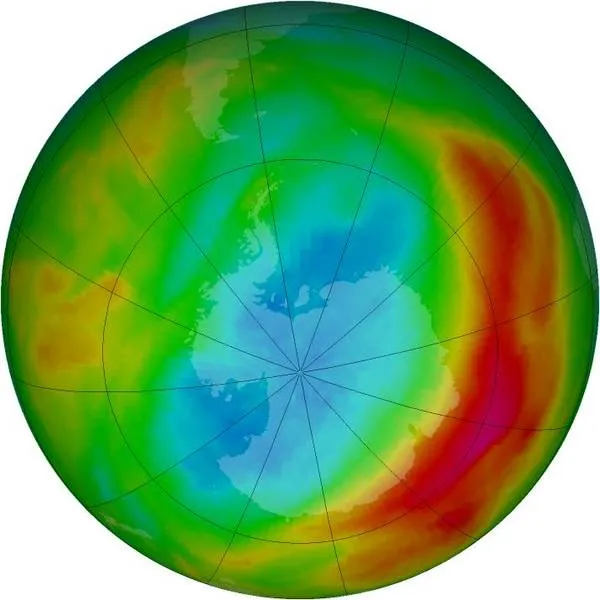 2016年南极臭氧洞大小符合科学预期