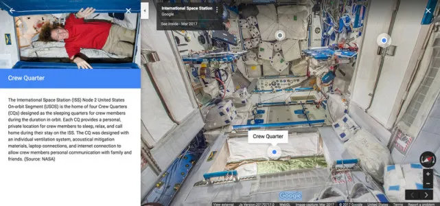 现在你可以用谷歌街景来探索国际空间站了