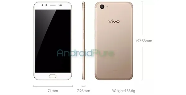 vivo V5 Plus渲染图曝光：2000万柔光双摄 骁龙652处理器