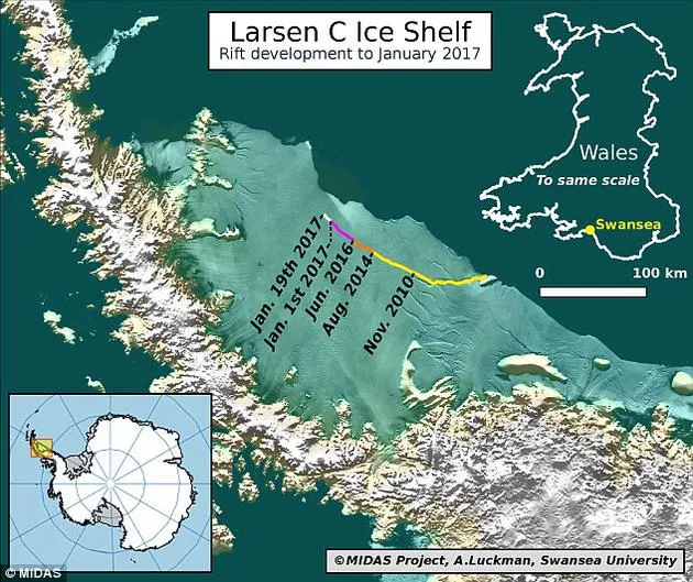 南极冰架裂缝增长速度惊人：或形成世界上最大冰山