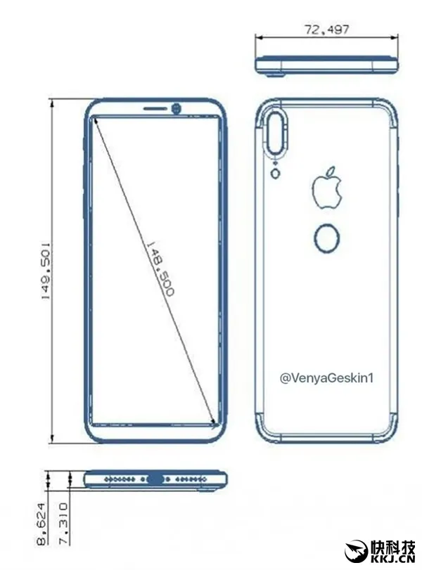 送往苹果总部的iPhone 8惨遭偷拍：指纹识别没法接受