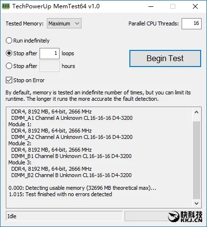 下载：内存稳定性测试软件MemTest64 1.0