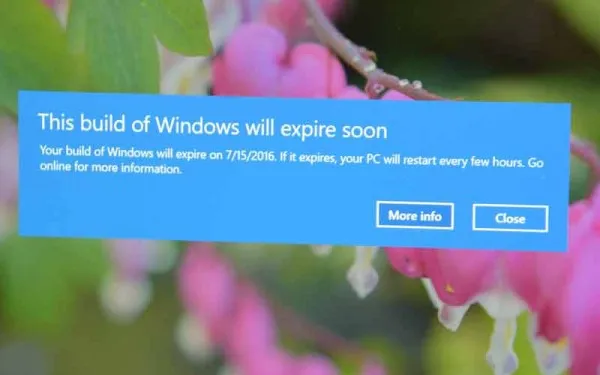 微软：Windows 10内幕预览版下一个版本将提供更佳的过期通知