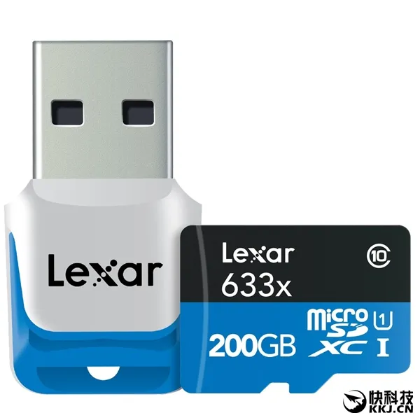 手机绝配：雷克沙发布633x 200GB microSD卡