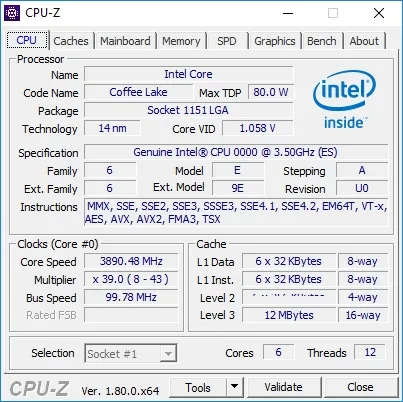 普及六核！Intel 8代酷睿i7规格偷跑：性能中规中矩