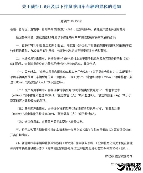 财政部放话：小排量车购置税优惠继续！