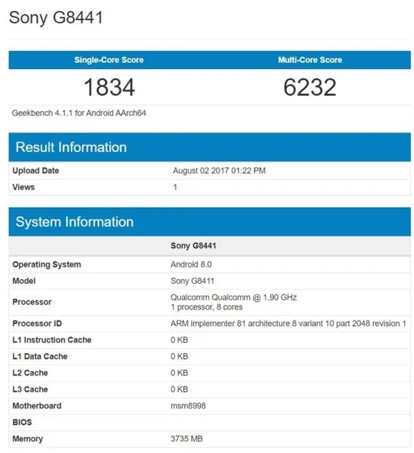 安卓8.0加持！索尼XZ1 Compact现身：骁龙835/4.6寸屏