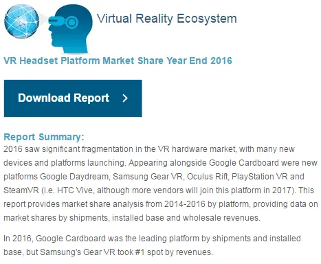 报告称Google Cardboard虚拟现实头戴式装置的市占率最高