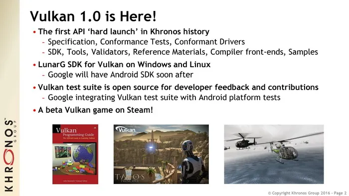 与DX12战个痛快，Vulkan 1.0规范正式发布 