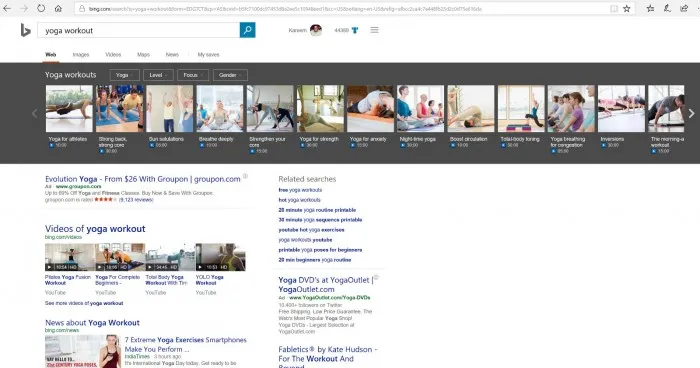 为庆国际瑜伽日 Bing推瑜伽情境搜索