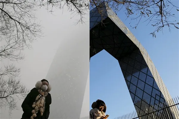 北京晴天雾霾对比照反差巨大如两个世界