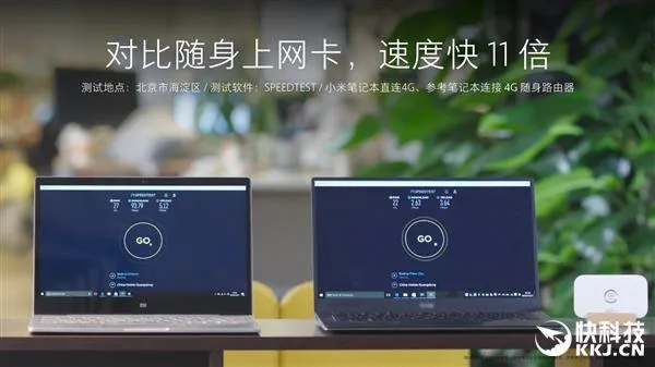 小米新笔记本内置4G上网卡实测：狂飙10MB/s