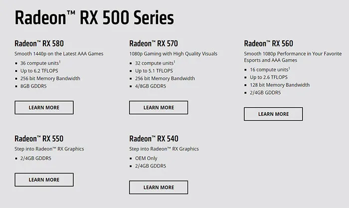 Radeon 500家族多了Radeon 530/520新卡：28nm马甲卡