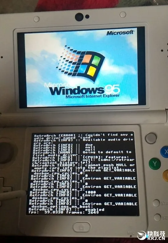 画面好美：任天堂N3DS掌机成功运行Win 95