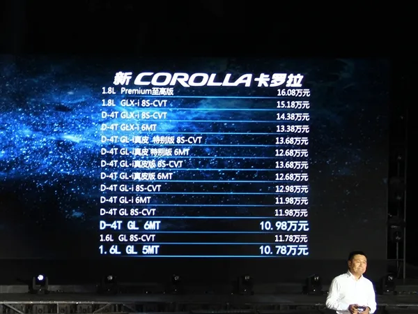 丰田新卡罗拉上市 10.78万起/新增1.2T