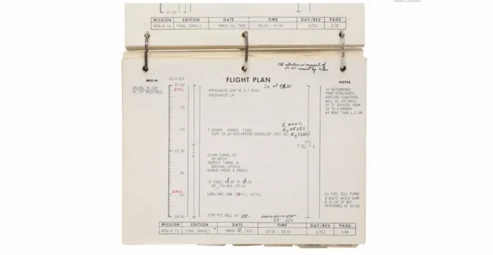 阿波罗13号飞船珍贵航行计划将拍卖
