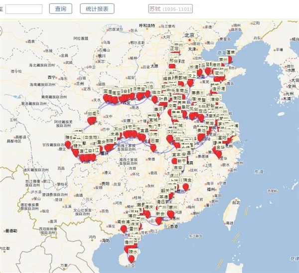 这个网站可以看到古代诗人轨迹地图 网友：李白这是在打野？