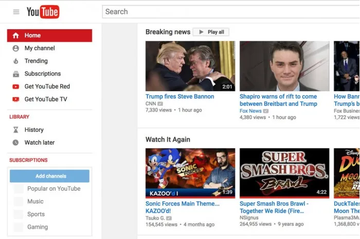 YouTube移动端和主页面新增“突发新闻”栏目