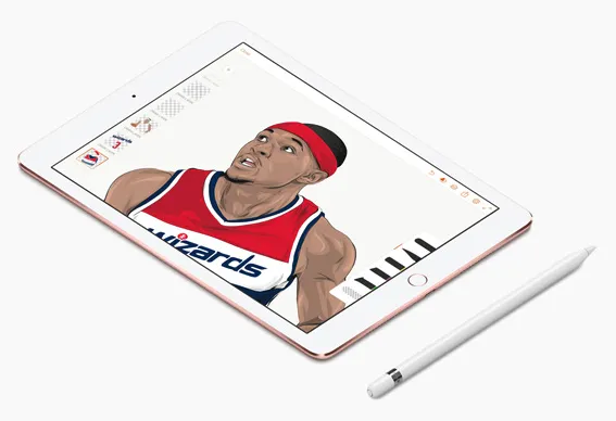 苹果展示艺术家用iPad Pro绘制的NBA球星画像