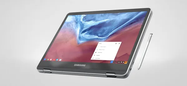 [图]三星新Chromebook笔记本曝光：支持360度旋转、配备触控笔