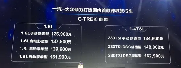 大众全新旅行车蔚领上市：12.59万起