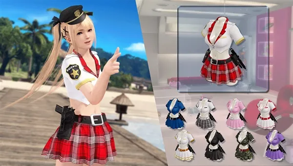 《死或生：沙滩排球3》全新DLC：学生装女警太诱人