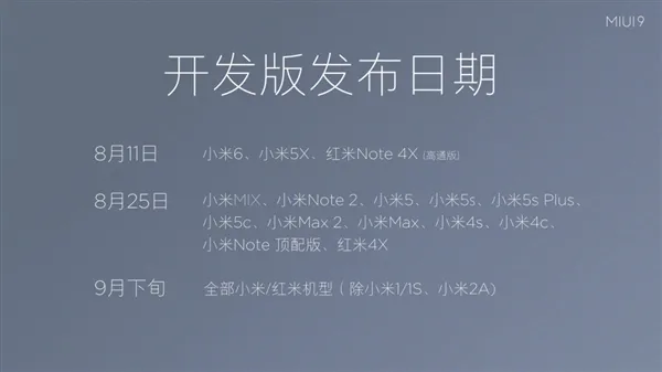 进度飞快！小米5迎来MIUI9体验版 一大波机型在路上