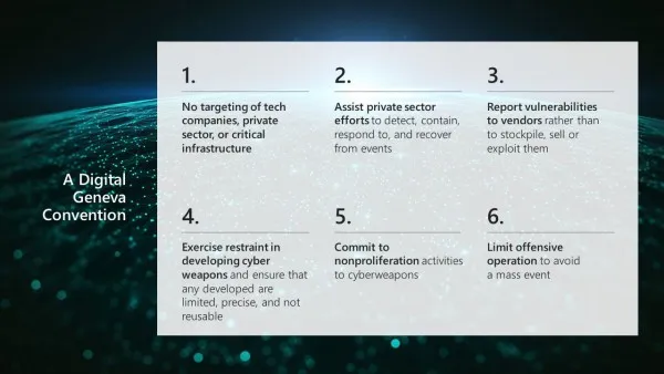 微软倡导数字日内瓦条约 保护平民免受黑客攻击