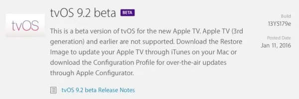 苹果发布 tvOS 9.2 测试版 新增应用文件夹功能