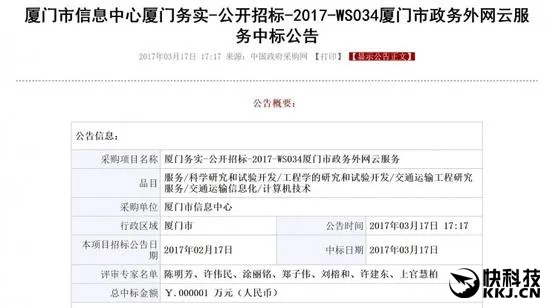 1分钱！腾讯云神奇中标厦门政务云