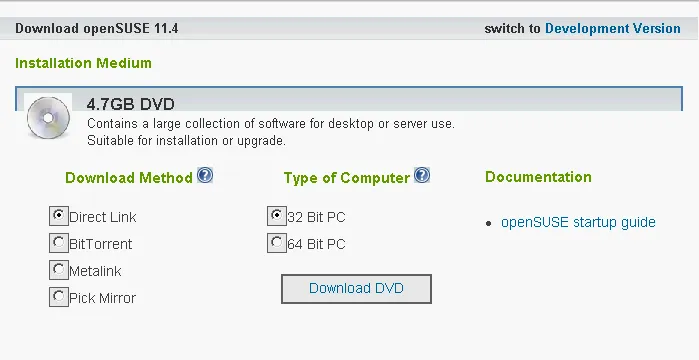 openSUSE 11.4 - 4.7GBDVD