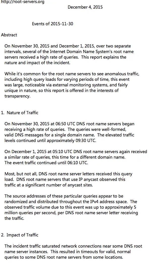 针对域名根服务器（ROOT DNS）的攻击又开始了