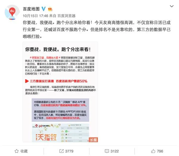 百度、高德地图开战微博互喷！真相曝光无语了