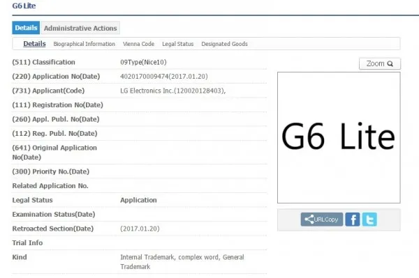 LG申请G6 Lite/Compact商标：将同步亮相MWC2017